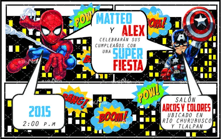 Invitación cumpleaños súper héroes MARVEL | Diseño de invitaciones ... Invitación cumpleaños súper héroes MARVEL | Diseño de invitaciones ...