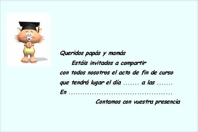 TARJETAS INVITACION FIESTA FIN DE CURSO - Imagui