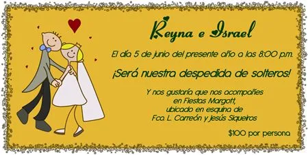 INVITACION DESPEDIDA DE PAREJAS | Reyna e Israel