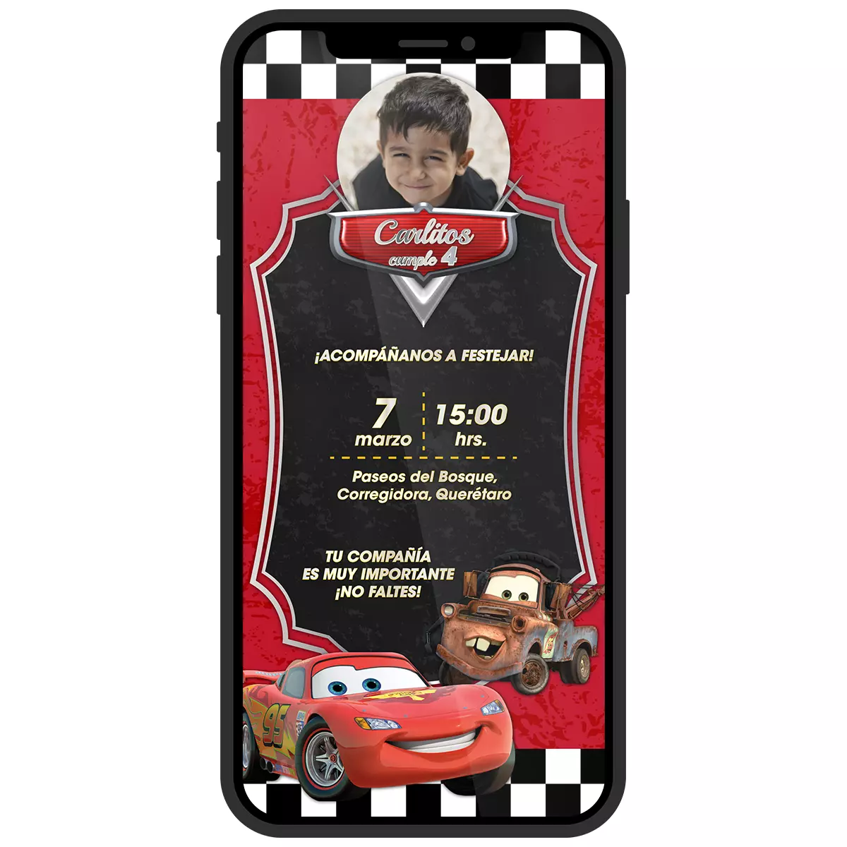 Invitación Digital Cars - Divino Detalle