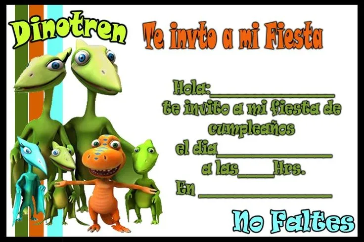Invitacion de Dinotren | Tarjetas de cumpleaños para ... Invitacion de Dinotren | Tarjetas de cumpleaños para ...