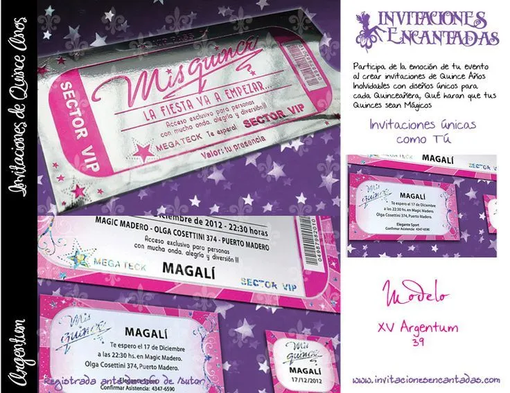 Invitacion con diseño de ticket | Tarjetas | Pinterest