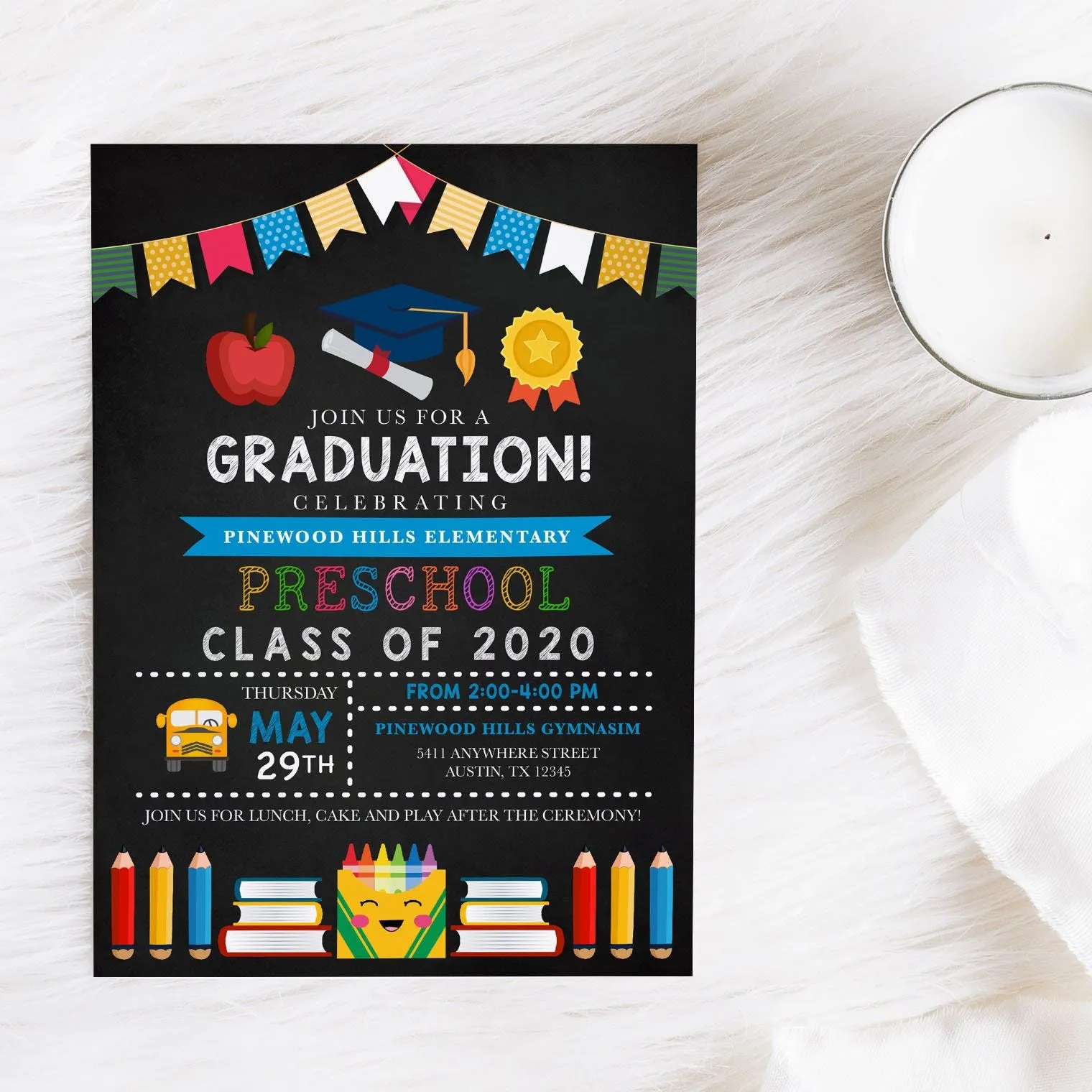 Invitación EDITABLE invitación de graduación preescolar - Etsy México Invitación EDITABLE invitación de graduación preescolar - Etsy México