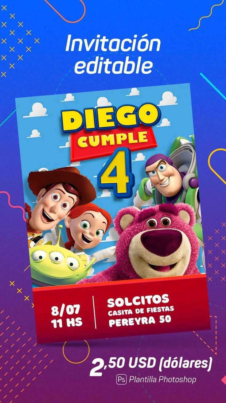 Invitación Editable TS 004 | Invitaciones de toy story, Invitaciones, Fiesta de la patrulla canina Invitación Editable TS 004 | Invitaciones de toy story, Invitaciones, Fiesta de la patrulla canina