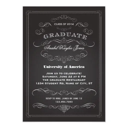 Invitación elegante de la graduación del vintage | Zazzle Invitación elegante de la graduación del vintage | Zazzle