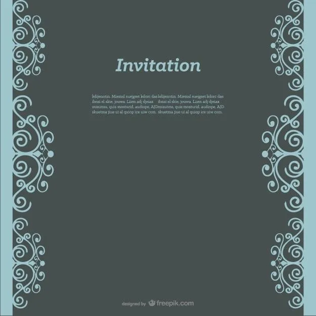 Invitación con espirales en bordes del diseño | Descargar Vectores ... Invitación con espirales en bordes del diseño | Descargar Vectores ...