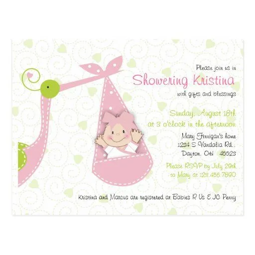 Invitación de la fiesta de bienvenida al bebé para postal | Zazzle