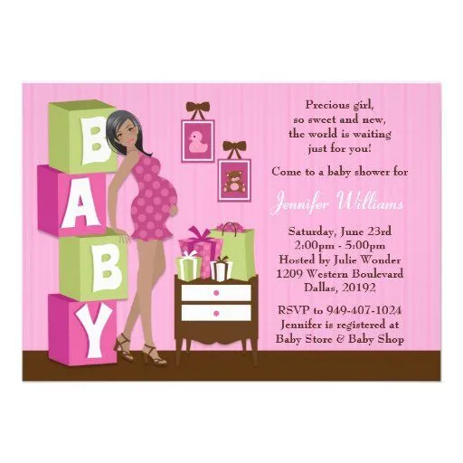 Invitación de la fiesta de bienvenida al bebé para de Zazzle.