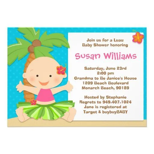 Invitación de la fiesta de bienvenida al bebé de L de Zazzle.