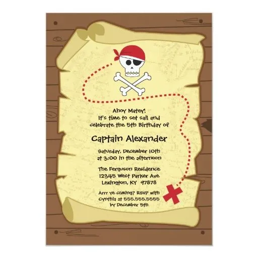 Invitación de la fiesta de cumpleaños del pirata | Zazzle