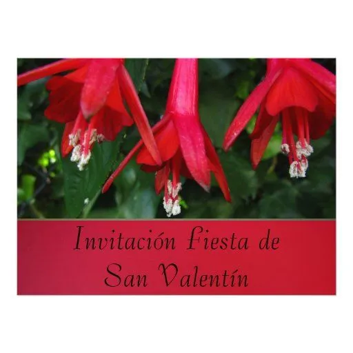 Invitación - Fiesta de San Valentín - Flores Rojas Invitation from ...
