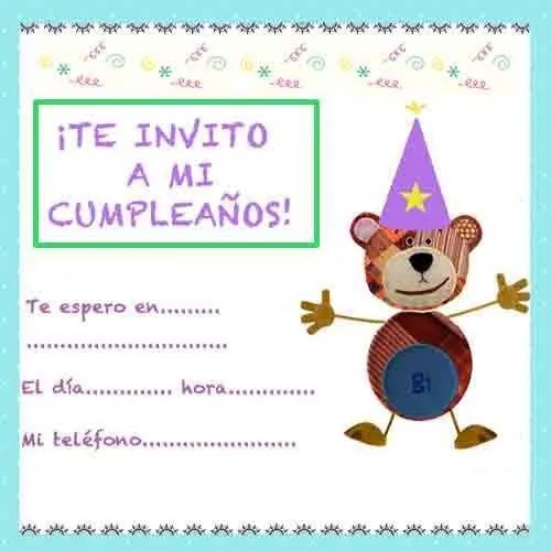 Invitación para fiestas de Cumpleaños con el Oso Traposo ...