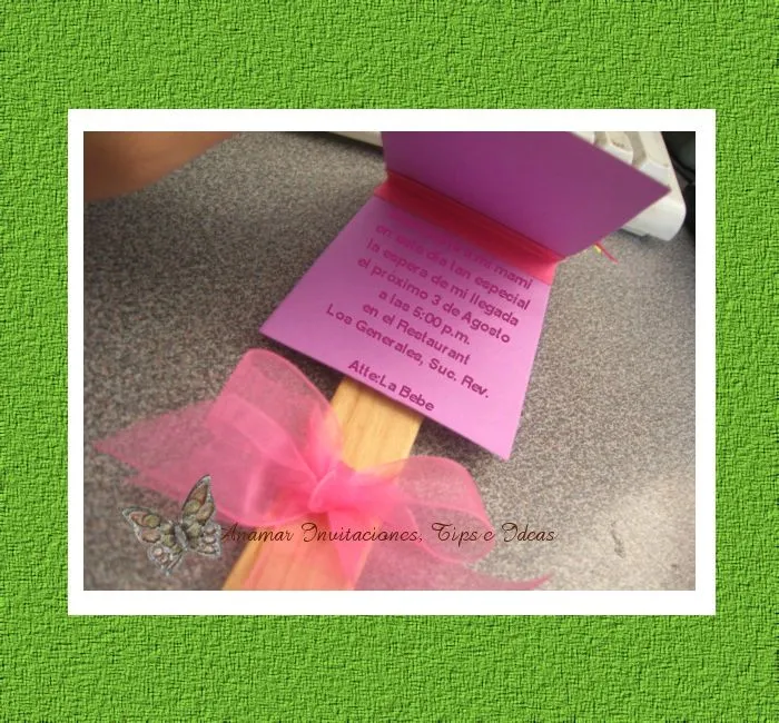Invitación en forma de Paleta para Baby Shower | Anamar Invitaciones
