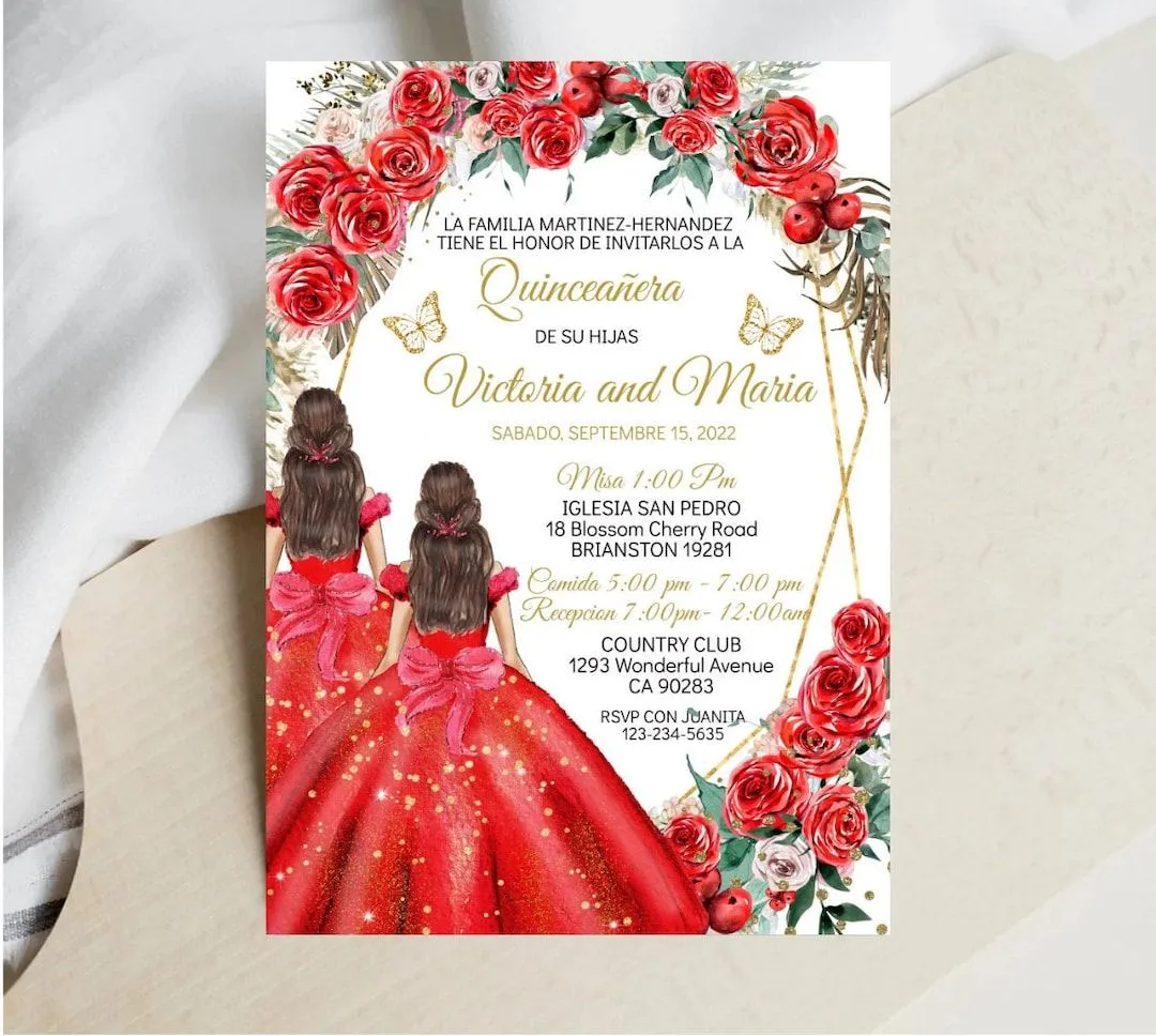 Invitación Gemelas Quinceañera Princesa Mariposa Floral de Oro - Etsy México Invitación Gemelas Quinceañera Princesa Mariposa Floral de Oro - Etsy México