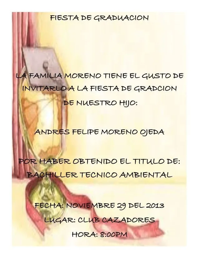invitacion de grado