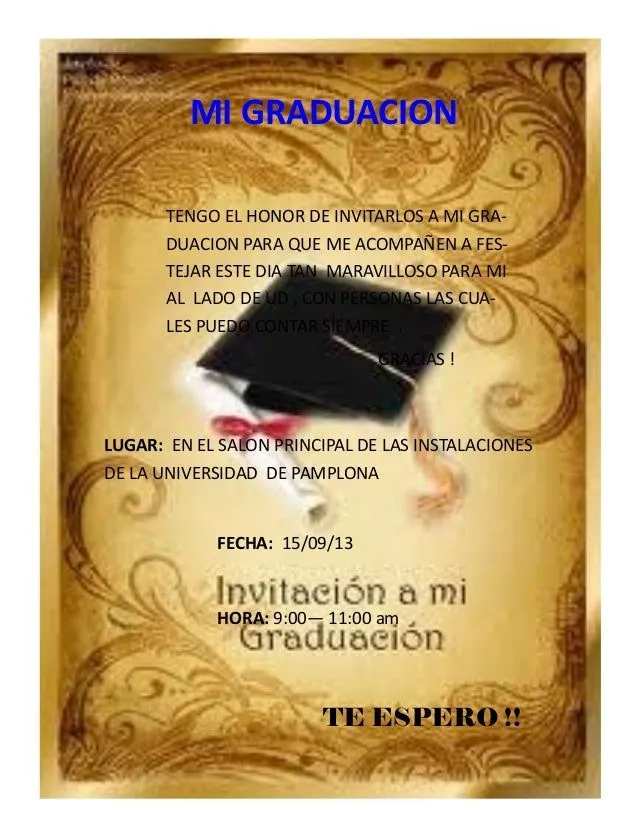Invitacion a mi graduacion