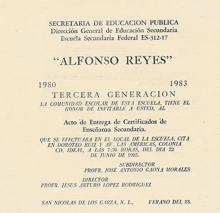 Invitacion de Nuestra Graduacion