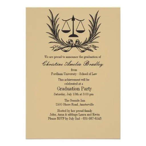 Invitación de la graduación del colegio de abogado de Zazzle. Invitación de la graduación del colegio de abogado de Zazzle.