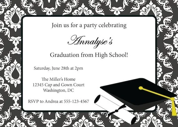 Items similar to Graduation Invitation: Many Colors Available DIY ...