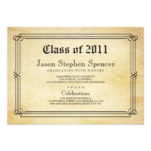 Invitación de la graduación del estilo del diploma de Zazzle. Invitación de la graduación del estilo del diploma de Zazzle.