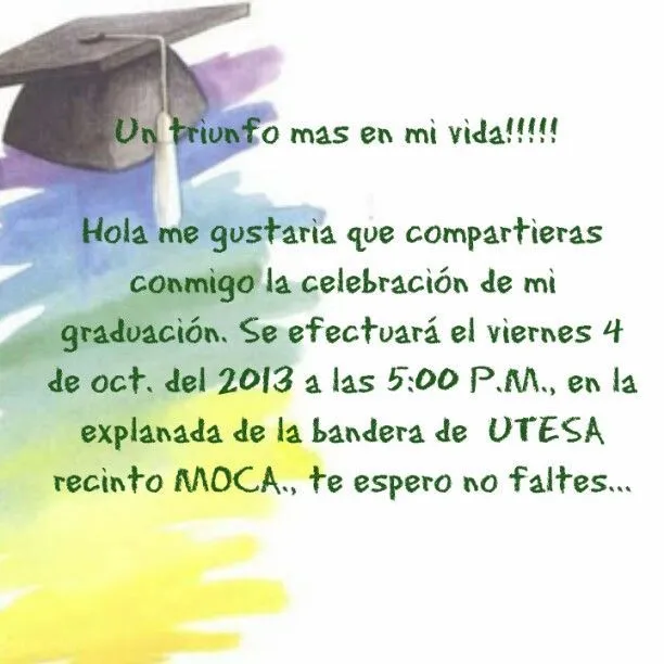 Invitacion para tu graduacion | Graduación ideas | Pinterest