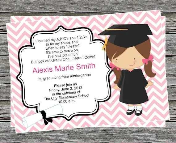 DIY Girl Pre K or Kindergarten Graduation por PinkMonkeyPrints