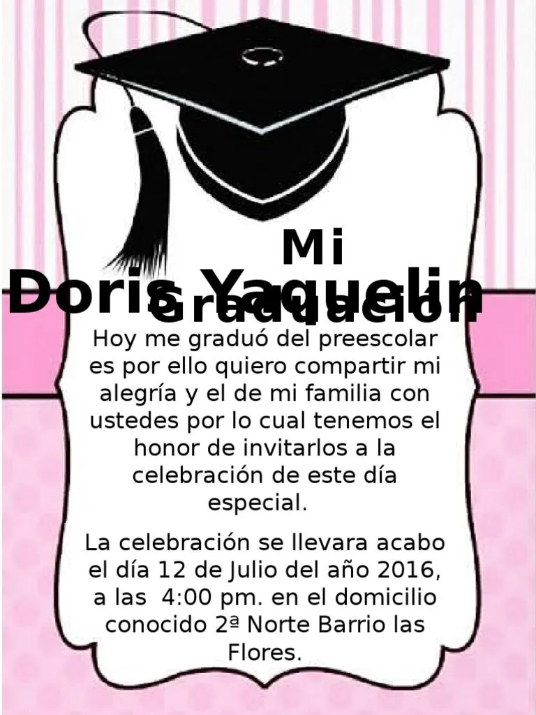 Invitacion Graduacion Preescolar | PDF