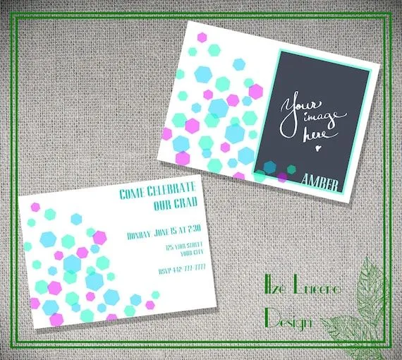 Invitación de graduación PSD photoshop plantilla por IlzesDesigns Invitación de graduación PSD photoshop plantilla por IlzesDesigns