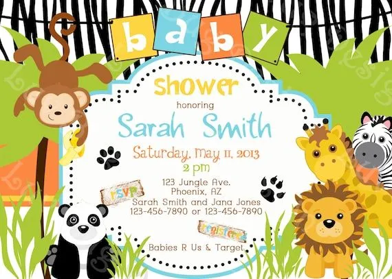 Invitaciónes baby shower niño jungla - Imagui Invitaciónes baby shower niño jungla - Imagui