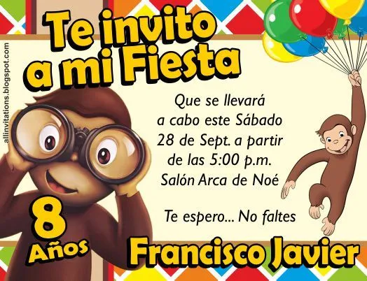 Invitación Jorge el Curioso | All Invitations Invitación Jorge el Curioso | All Invitations