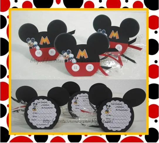 Como hacer invitación de Mickey Mouse - Imagui