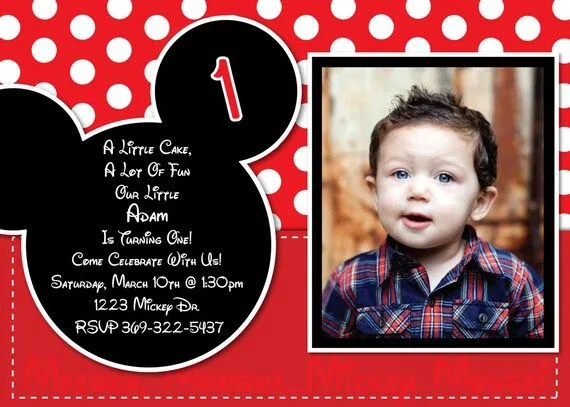 Invitación Mickey Mouse personalizado o por HeathersCreations11 Invitación Mickey Mouse personalizado o por HeathersCreations11