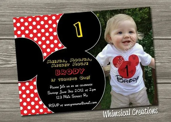 Invitación Mickey Mouse ratón Mickey por WhimsicalCreationsPC Invitación Mickey Mouse ratón Mickey por WhimsicalCreationsPC