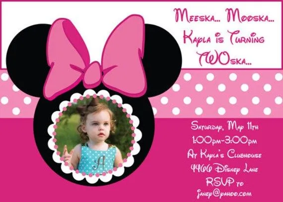 Invitación de Minnie Mouse en versiones de por SilverOrchidGraphics Invitación de Minnie Mouse en versiones de por SilverOrchidGraphics