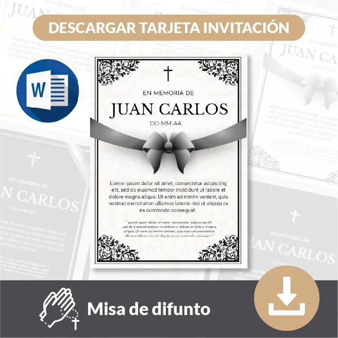 ▷ Invitacion para misa de aniversario luctuoso - Misa de difunto