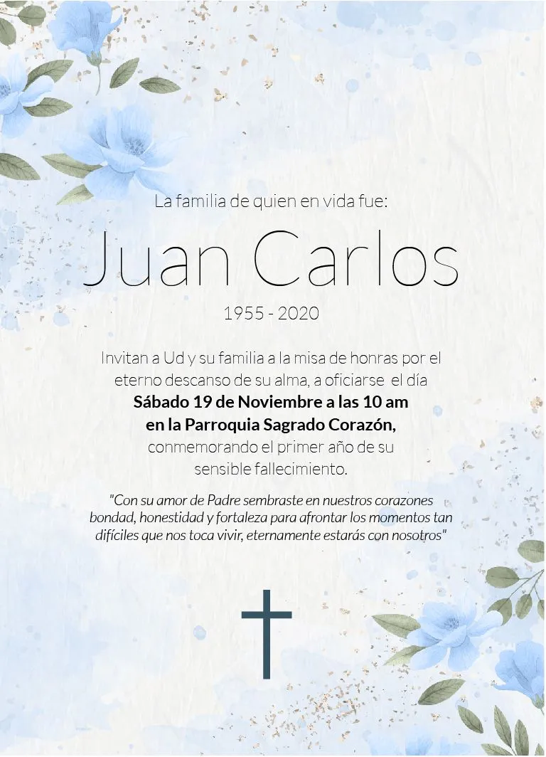 ▷ Invitacion misa de difunto modelo cruz blanca | Tutti Descargas