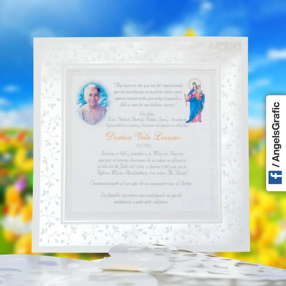 Invitación para Misa de Honras (hr-56856) - Angels Graphic Invitación para Misa de Honras (hr-56856) - Angels Graphic