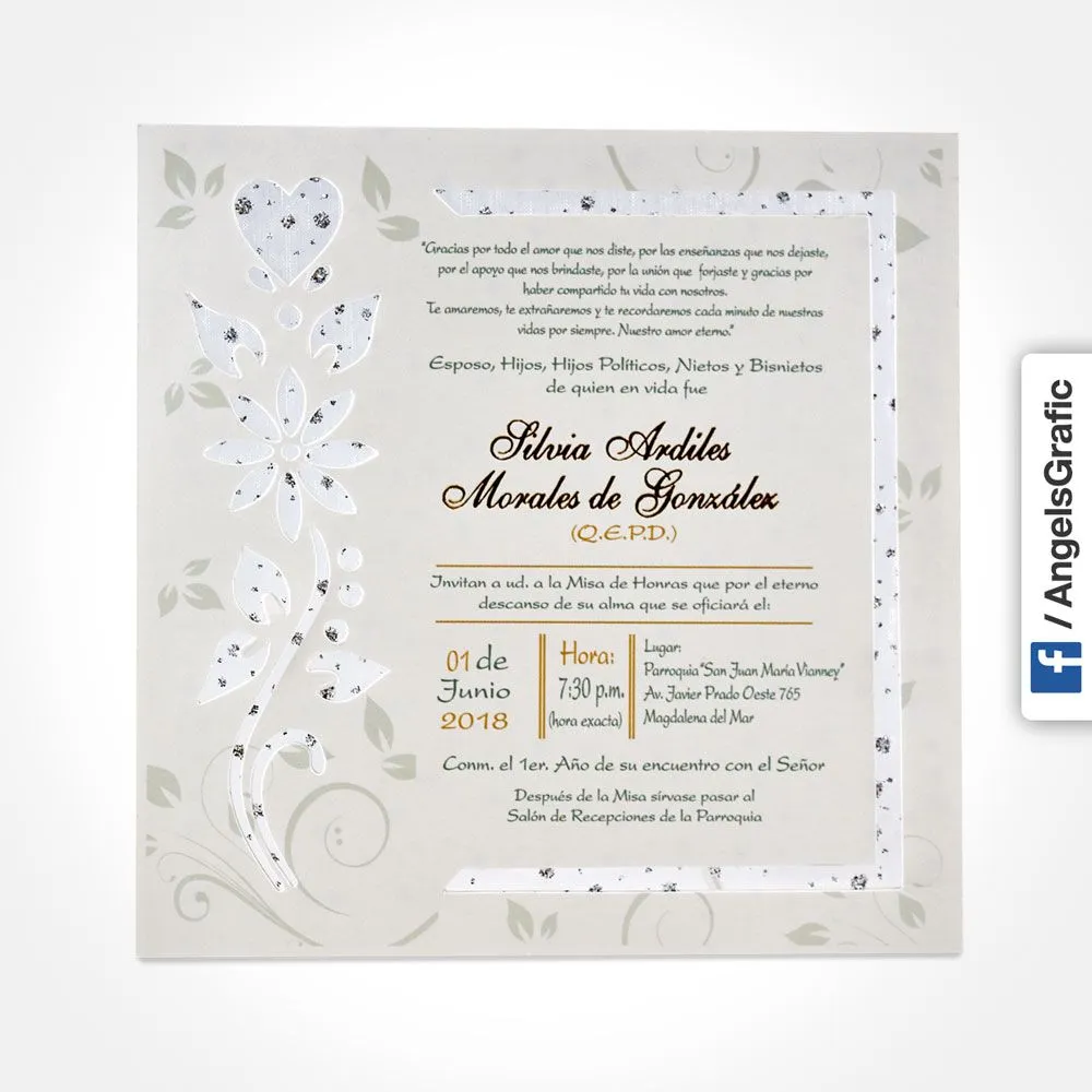 Invitación para Misa de Honras (hr-56902) - Angels Graphic Invitación para Misa de Honras (hr-56902) - Angels Graphic