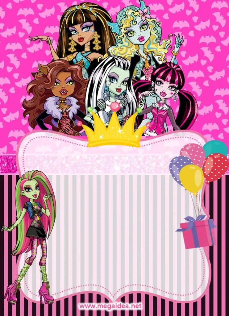 Invitación de Monster High GRATIS para editar - Robnei Invitación de Monster High GRATIS para editar - Robnei