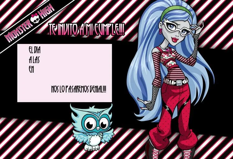 Tarjetas de invitación de monster high exclusivo - Imagui Tarjetas de invitación de monster high exclusivo - Imagui