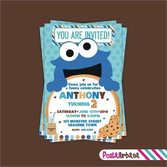 INVITACION Monstruo Come Galletas Fiesta Plaza por PostalUrbana INVITACION Monstruo Come Galletas Fiesta Plaza por PostalUrbana