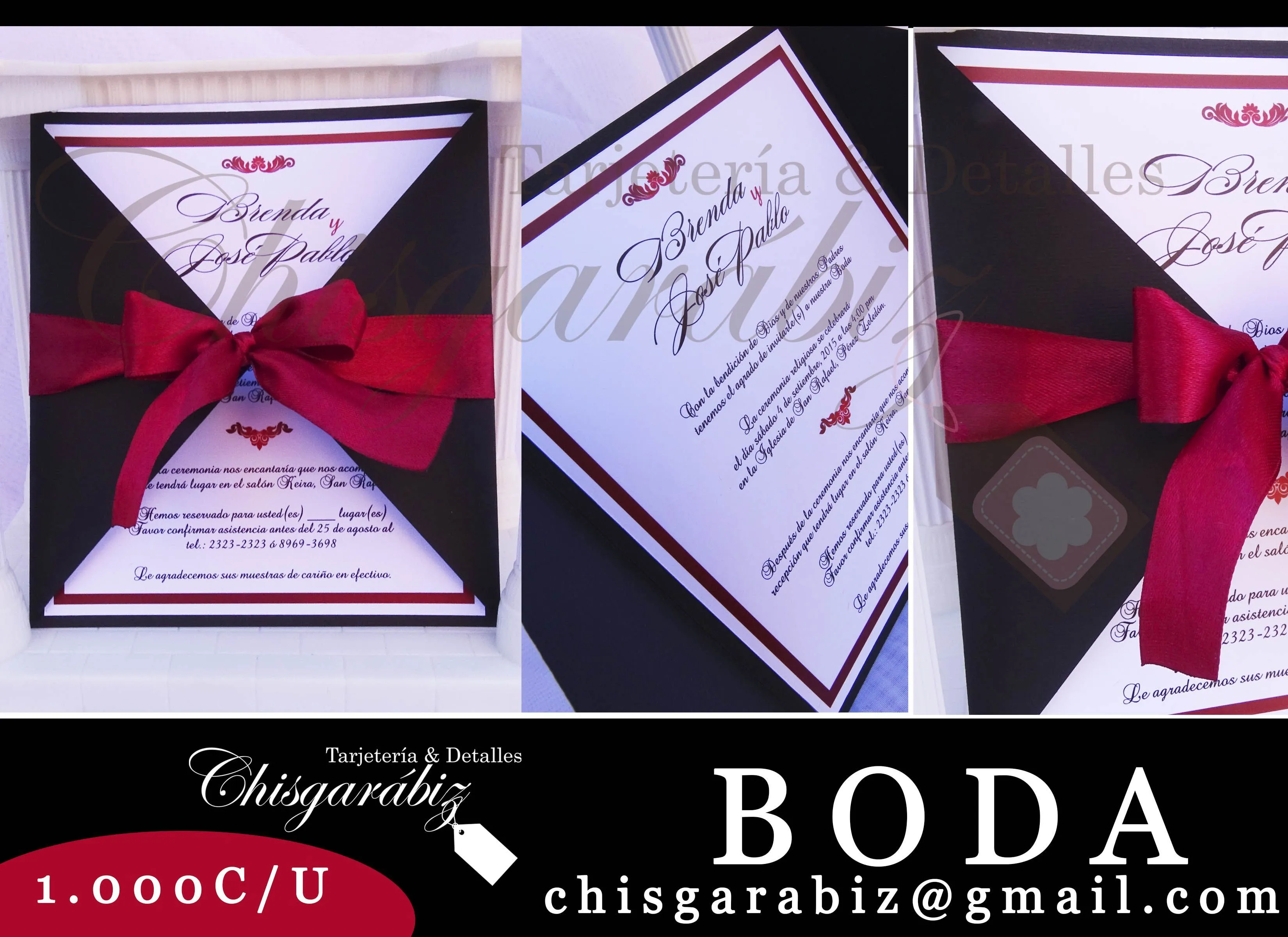 Invitación y todo lo que necesitas para Boda esta en Chisgarábiz, ubicado en san josé COSTA RICA, tel 2235-8132 / chisgarabiz@gmail.com. Invitación y todo lo que necesitas para Boda esta en Chisgarábiz, ubicado en san josé COSTA RICA, tel 2235-8132 / chisgarabiz@gmail.com.