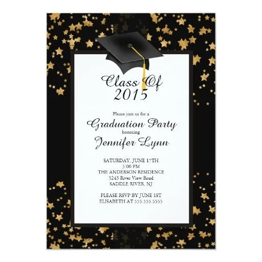 Invitación negra 2015 de la fiesta de graduación | Zazzle Invitación negra 2015 de la fiesta de graduación | Zazzle
