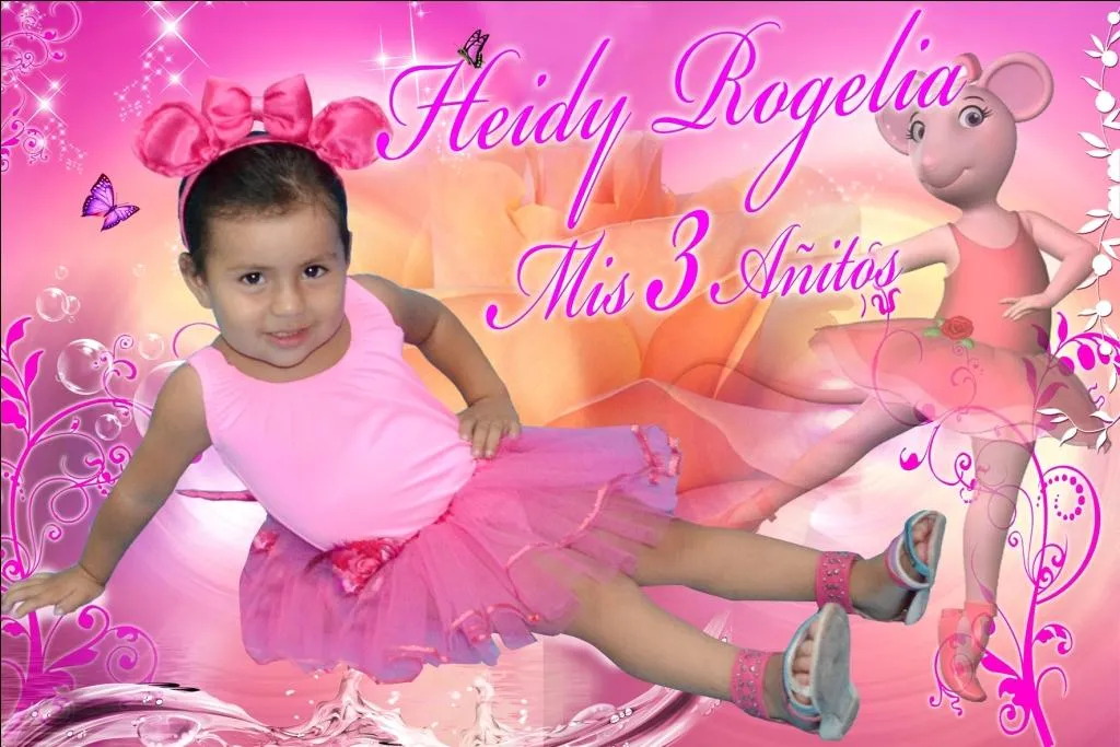 invitacion niña psd Angeline - FASILINGO