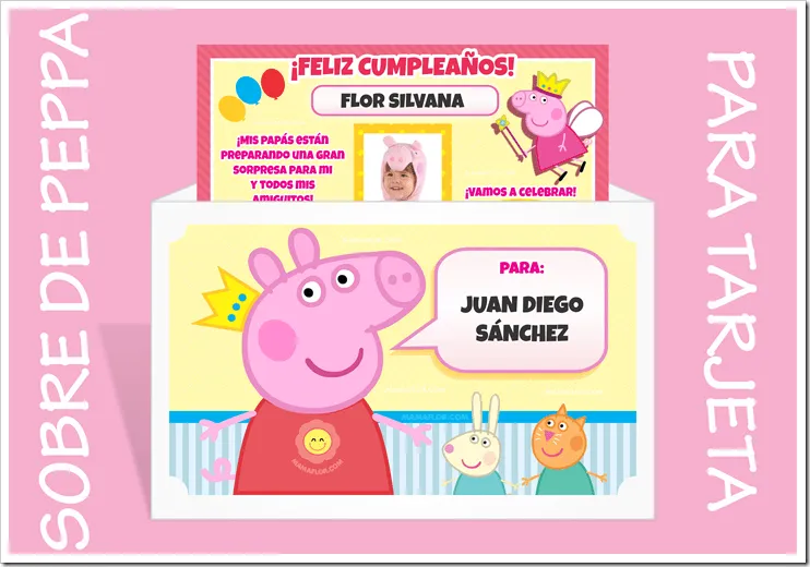 Sobre de Invitación de Peppa Pig - Pepa la cerdita, para imprimir ... Sobre de Invitación de Peppa Pig - Pepa la cerdita, para imprimir ...
