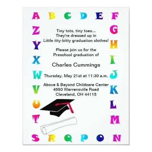 Invitación preescolar de la graduación de los | Zazzle Invitación preescolar de la graduación de los | Zazzle