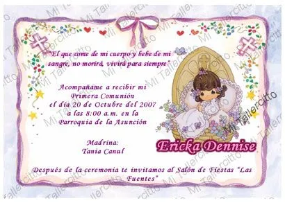 INVITACIONES PARA PRESENTACION NIÑA - Imagui INVITACIONES PARA PRESENTACION NIÑA - Imagui