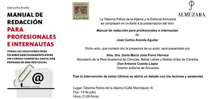 Invitación a la presentación del MANUAL DE REDACCIÓN PARA ...