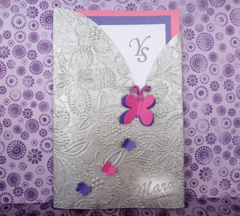 Mara Handmade Cards: INVITACIÓN QUINCE AÑOS DE MARIPOSAS
