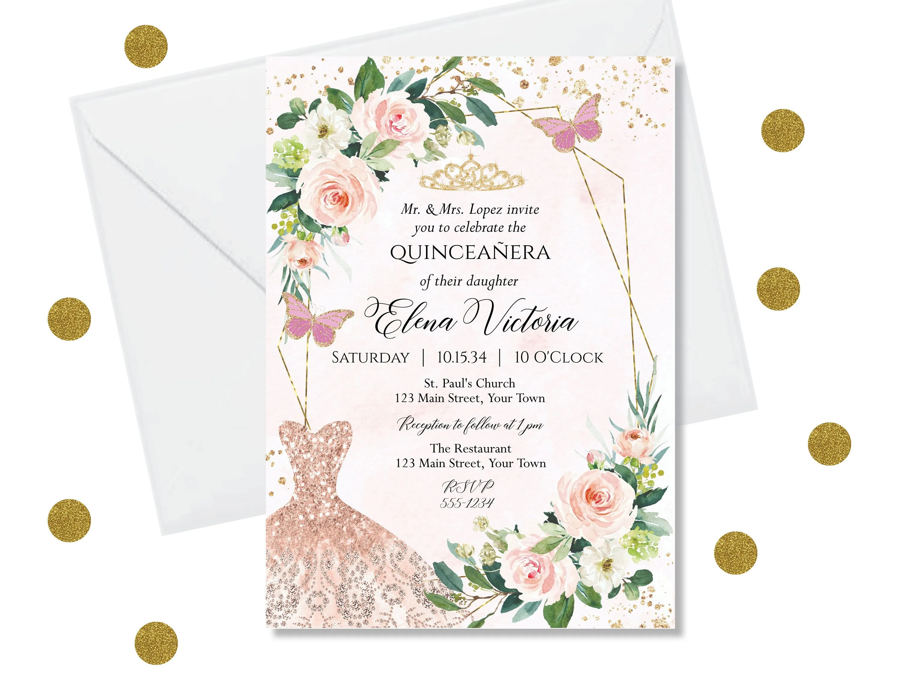 Invitación de quinceañera editable con bricolaje flores rosa - Etsy México Invitación de quinceañera editable con bricolaje flores rosa - Etsy México